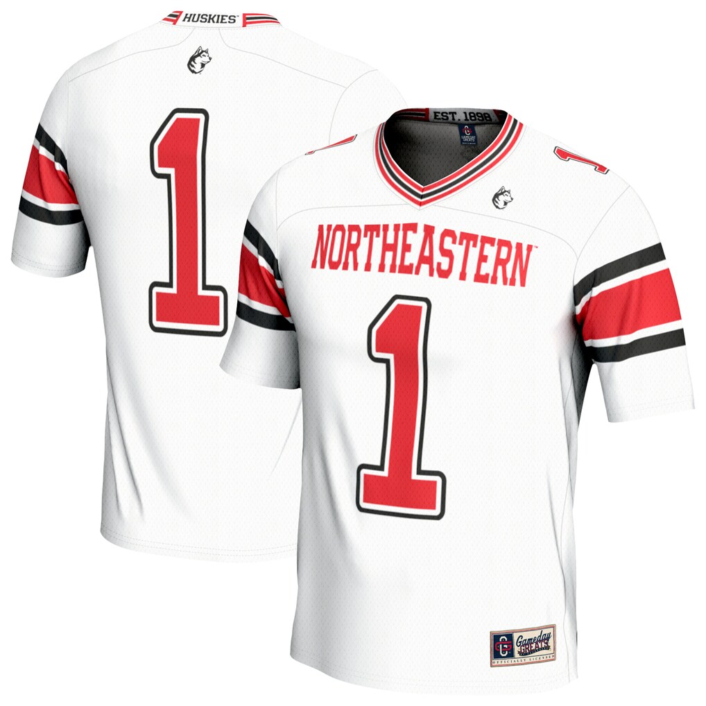Unisex GameDay Greats White #1 Northeastern Huskies Lightweight Collegiate Football Fashion Jersey - ujerseystore