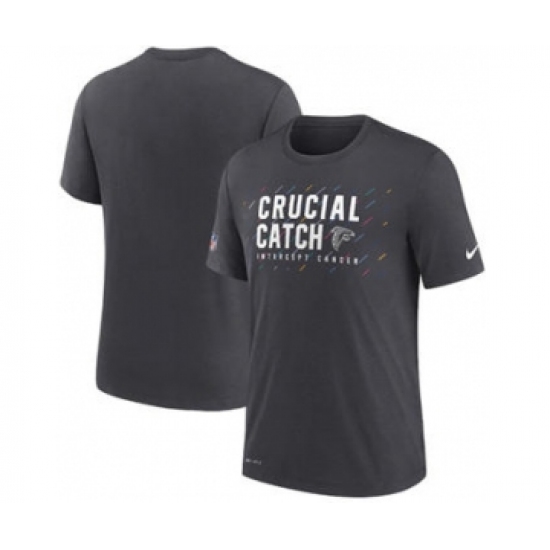 Men's Atlanta Falcons Charcoal 2021 Crucial Catch Performance T-Shirt - Ujersey
