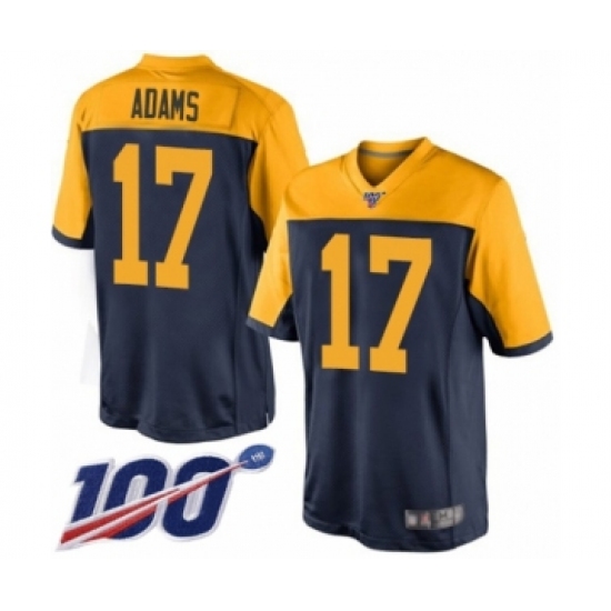 Men's Green Bay Packers #17 Davante Adams Limited Navy Blue Alternate 100th Season Football Jersey - Ujersey