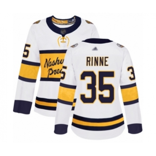 Women's Nashville Predators #35 Pekka Rinne Authentic White 2020 Winter Classic Hockey Jersey - Ujersey