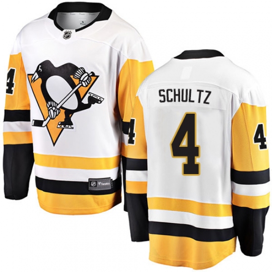 Youth Pittsburgh Penguins #4 Justin Schultz Fanatics Branded White Away Breakaway NHL Jersey - Ujersey