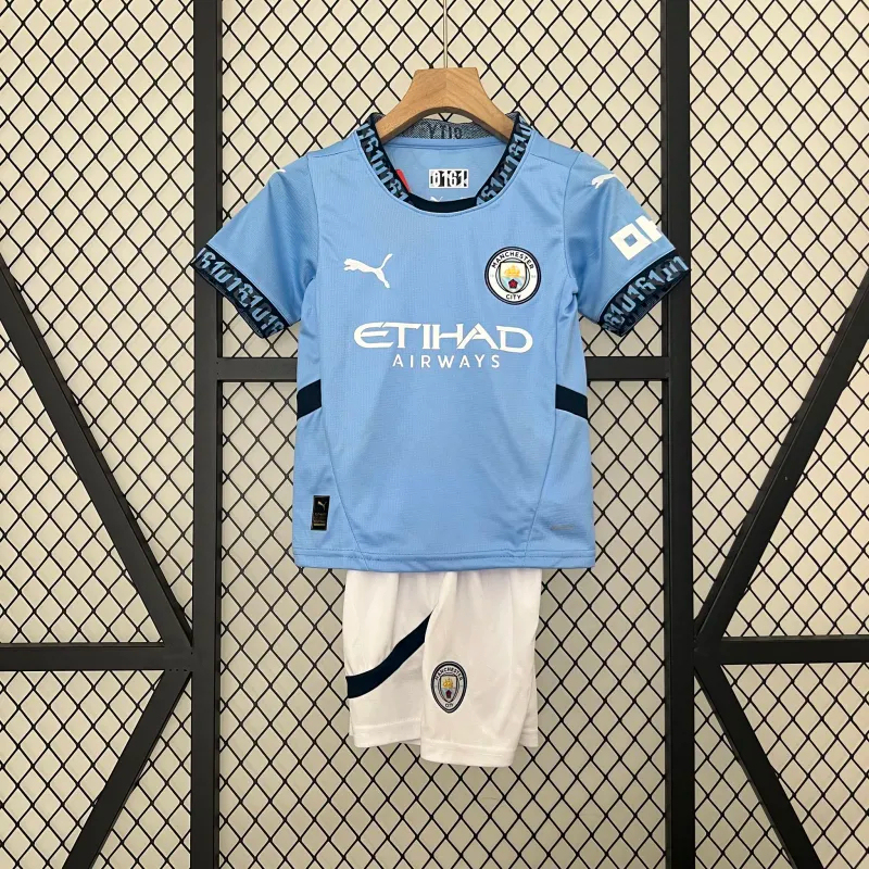 Manchester City Home Kids Kit Jersey+Shorts 2024/25 - Ujersey NHL