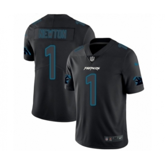 Men's Nike Carolina Panthers #1 Cam Newton Limited Black Rush Impact NFL Jersey - Ujersey