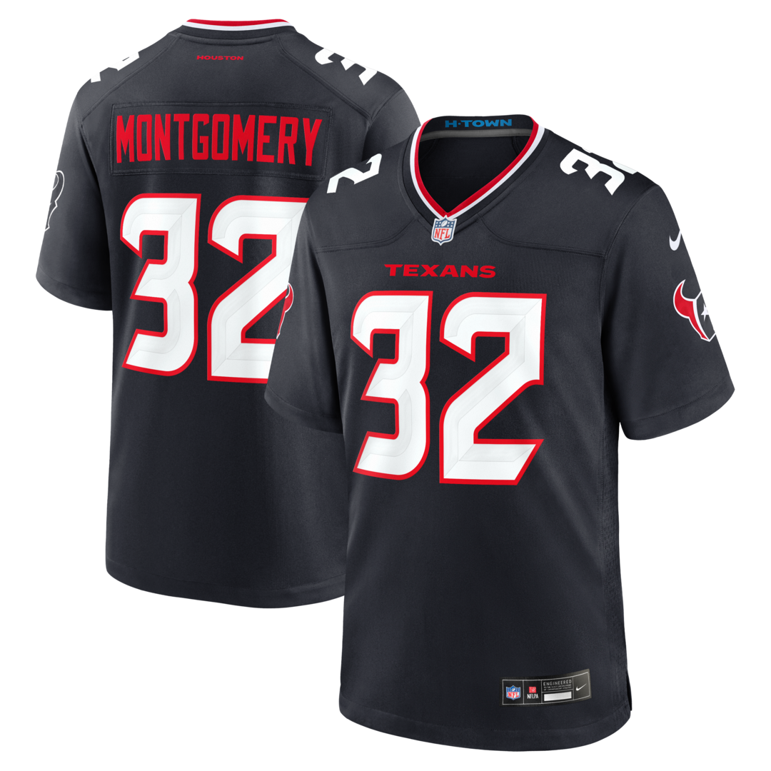 Men's Houston Texans David Montgomery Nike Navy Game Jersey