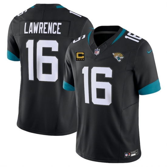 Men's Jacksonville Jaguars #16 Trevor Lawrence Black 2025 With 4-Star C F.U.S.E. Vapor Limited Football Stitched Jersey - Ujersey