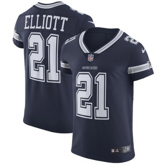Men's Nike Dallas Cowboys #21 Ezekiel Elliott Navy Blue Team Color Vapor Untouchable Elite Player NFL Jersey - Ujersey