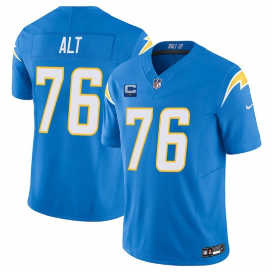 Men's Los Angeles Chargers #76 Joe Alt Blue 2025 F.U.S.E With 1-Star C Vapor Limited Stitched Football Jersey - Ujersey