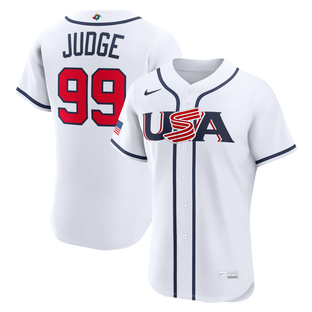 Men's USA Baseball Aaron Judge Nike White 2026 World Baseball Classic Home Authentic Jersey - ujerseystore