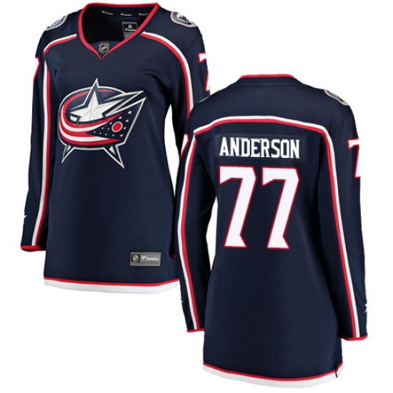 Women's Columbus Blue Jackets #77 Josh Anderson Fanatics Branded Navy Blue Home Breakaway NHL Jersey - Ujersey