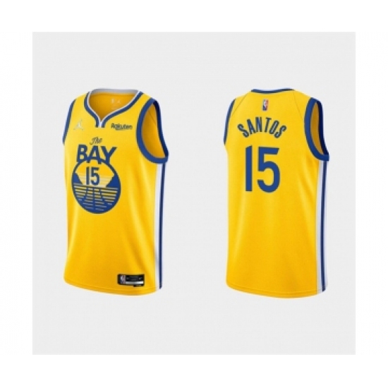 Men's Golden State Warriors #15 Gui Santos 2022 Yellow Stitched Basketball Jersey