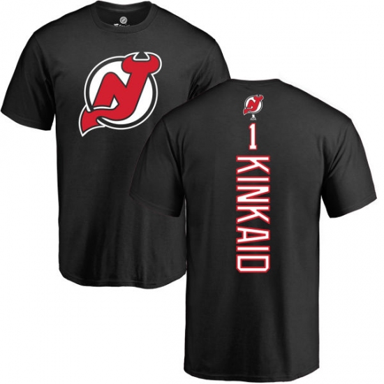 NHL Adidas New Jersey Devils #1 Keith Kinkaid Black Backer T-Shirt - ujerseystore