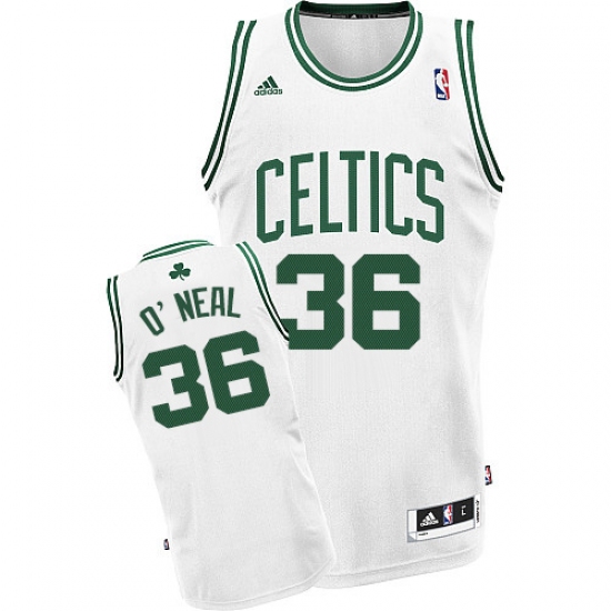 Men's Adidas Boston Celtics #36 Shaquille O'Neal Swingman White Home NBA Jersey - Ujersey