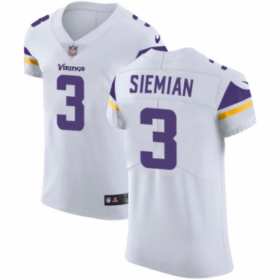 Men's Nike Minnesota Vikings #3 Trevor Siemian White Vapor Untouchable Elite Player NFL Jersey
