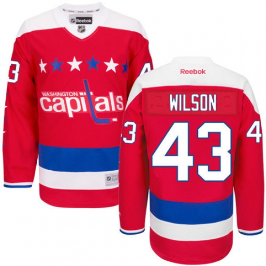 Men's Reebok Washington Capitals #43 Tom Wilson Premier Red Third NHL Jersey - Ujersey