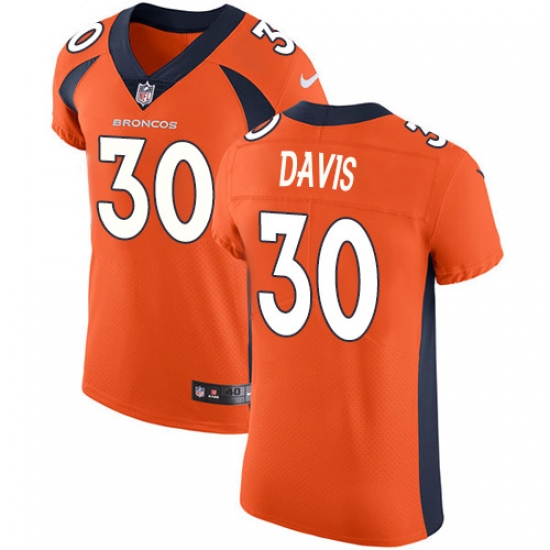 Men's Nike Denver Broncos #30 Terrell Davis Orange Team Color Vapor Untouchable Elite Player NFL Jersey - Ujersey