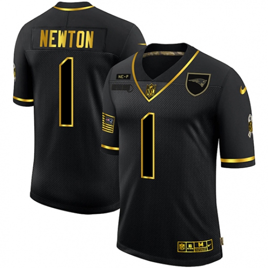 Men's New England Patriots #1 Cam Newton Olive Gold Nike 2020 Salute To Service Limited Jersey - Ujersey