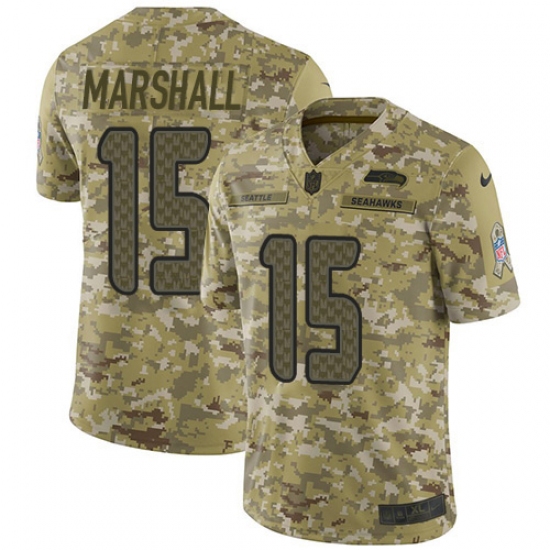 Youth Nike Seattle Seahawks #15 Brandon Marshall Limited Camo 2018 Salute to Service NFL Jersey - Ujersey