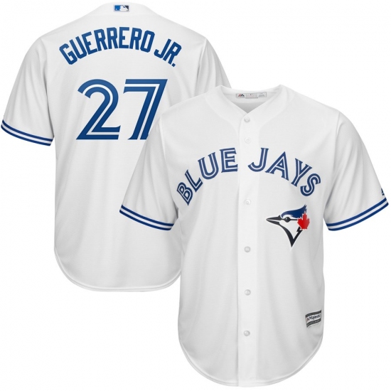 Toronto Blue Jays #27 Vladimir Guerrero Jr.Majestic Home Official Cool Base Player Jersey - White - Ujersey