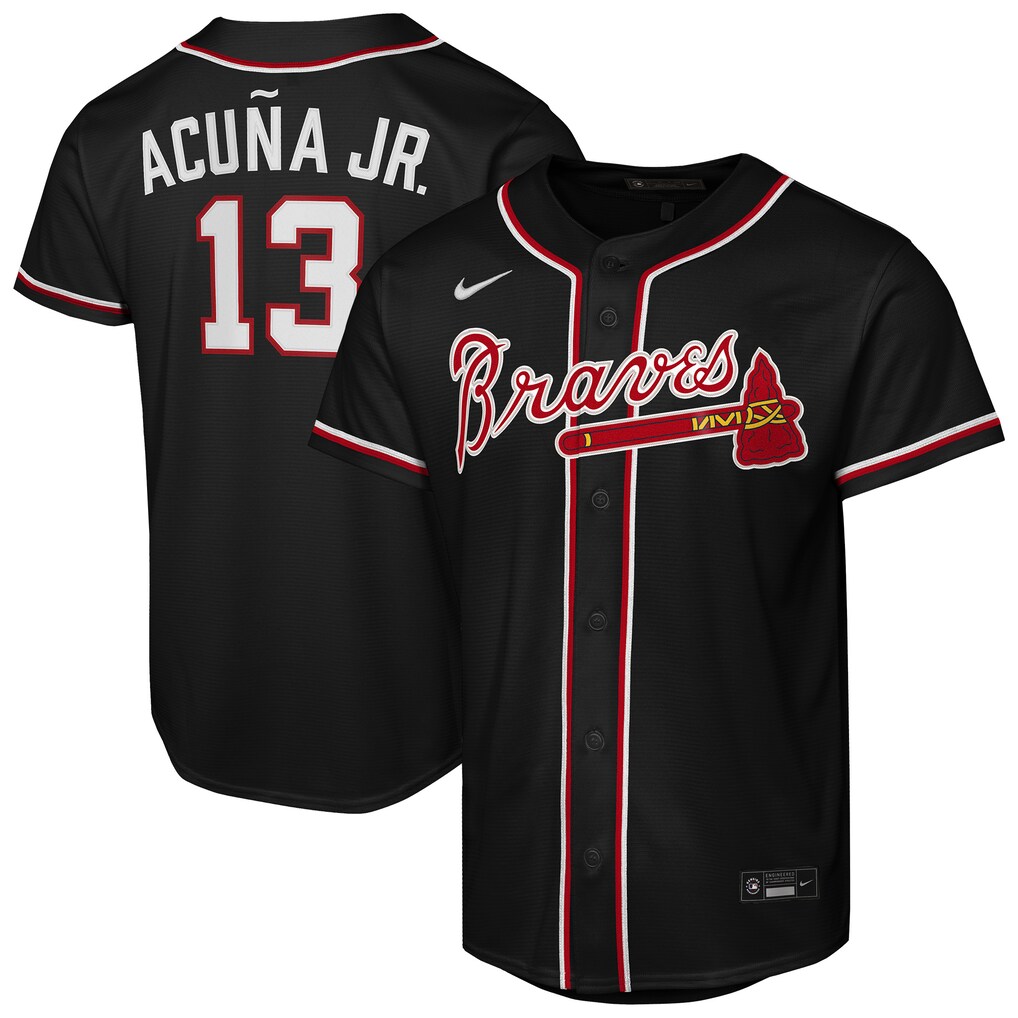 Youth Atlanta Braves Ronald Acuña Jr. Nike Black Fashion Replica Player Jersey - Ujersey NFL Shop