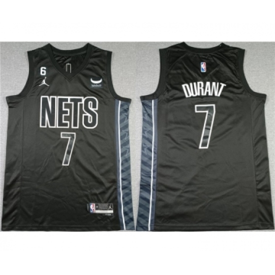 Men's Brooklyn Nets #7 Kevin Durant Black2022-23 Statement Edition No.6 Patch Stitched Basketball Jersey - Ujersey