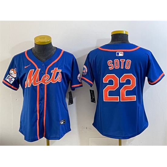 Women's New York Mets #22 Juan Soto Royal 2025 Spring Training Alternate Limited Stitched Baseball Jersey(Run Small) - Ujersey