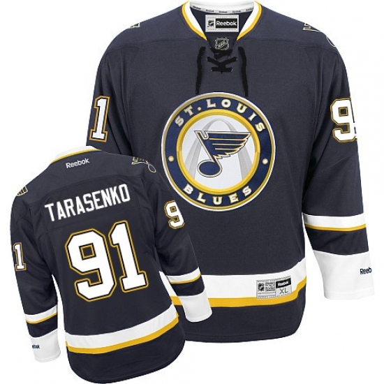 Men's Reebok St. Louis Blues #91 Vladimir Tarasenko Premier Navy Blue Third NHL Jersey - Ujersey