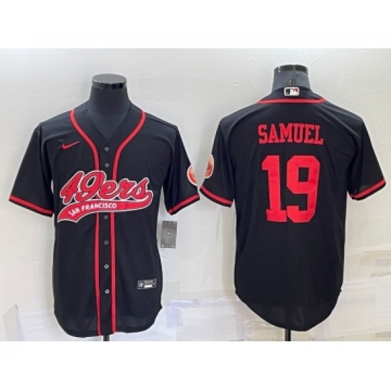 Men's San Francisco 49ers #19 Deebo Samuel Black Stitched Cool Base Nike Baseball Jersey - Ujersey