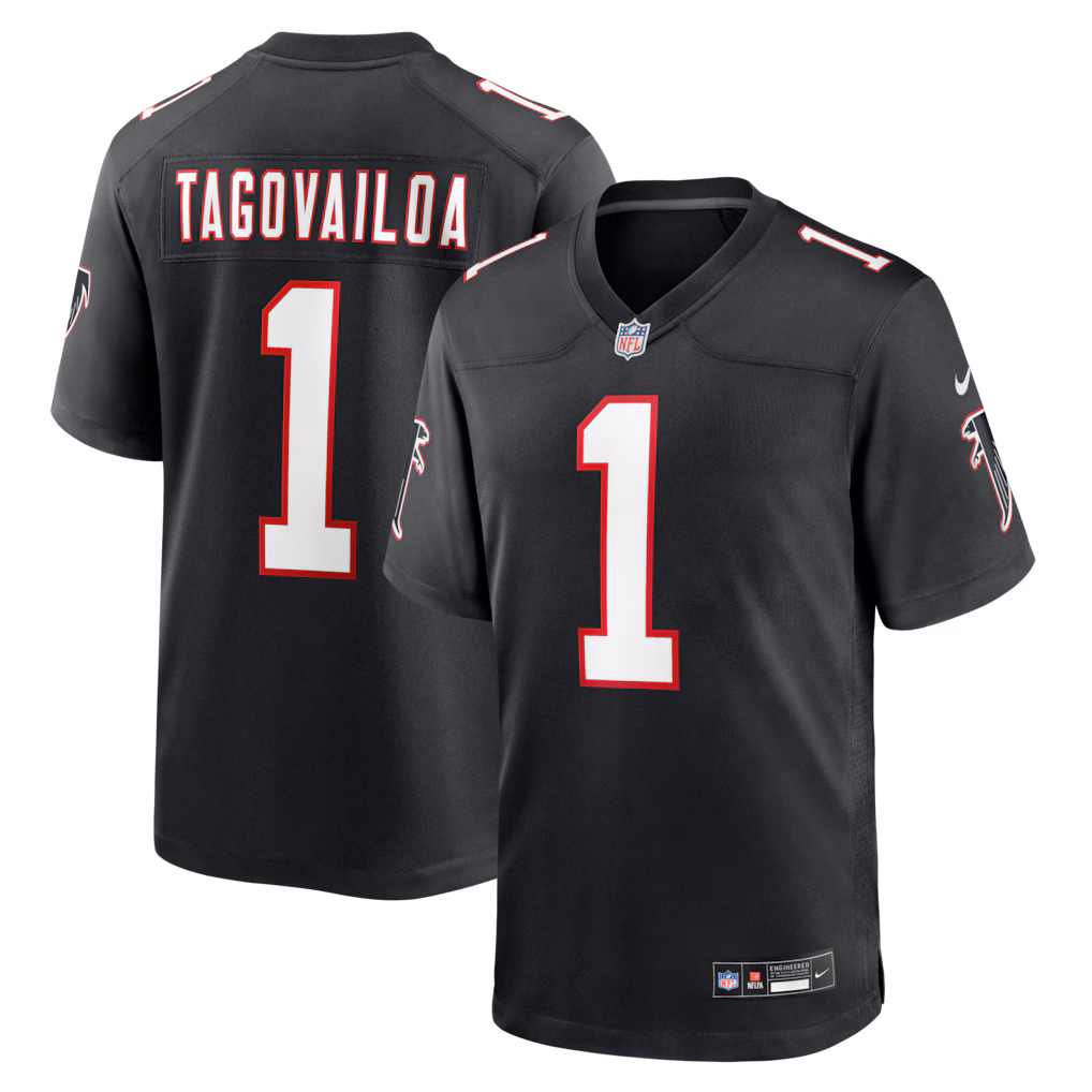 Men's Atlanta Falcons Tua Tagovailoa Nike Black Alternate Game Jersey - SUjersey01