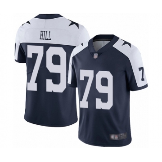 Men's Dallas Cowboys #79 Trysten Hill Navy Blue Throwback Alternate Vapor Untouchable Limited Player Football Jersey - Ujersey