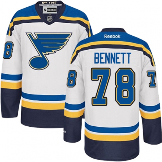 Women's Reebok St. Louis Blues #78 Beau Bennett Authentic White Away NHL Jersey - Ujersey