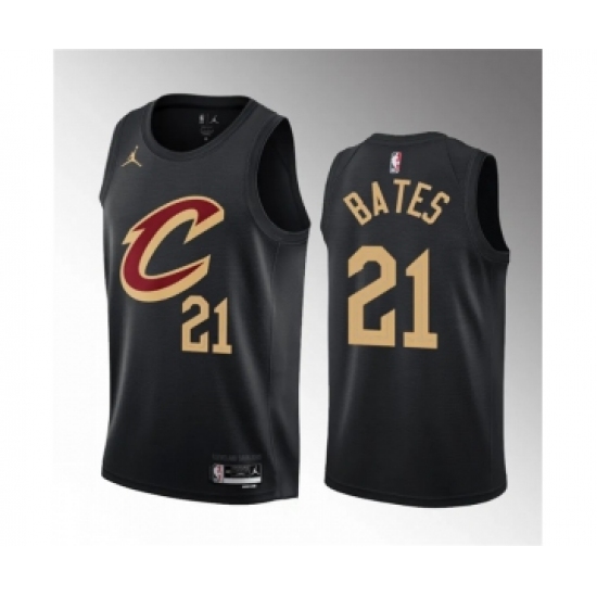 Men's Cleveland Cavaliers #21 Emoni Bates Black 2023 Draft Statement Edition Stitched Jersey - Ujersey