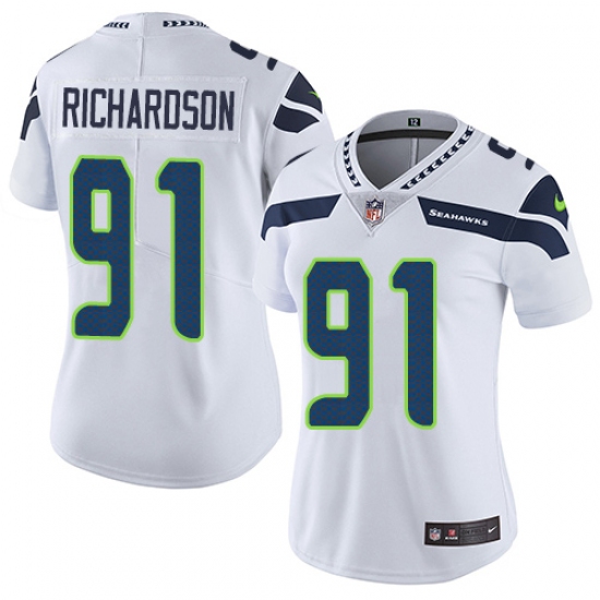 Women's Nike Seattle Seahawks #91 Sheldon Richardson White Vapor Untouchable Elite Player NFL Jersey - Ujersey