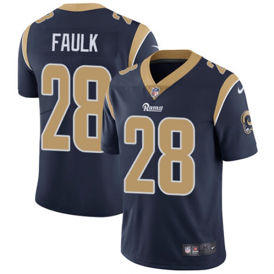Youth Nike Los Angeles Rams #28 Marshall Faulk Navy Blue Team Color Vapor Untouchable Limited Player NFL Jersey - Ujersey