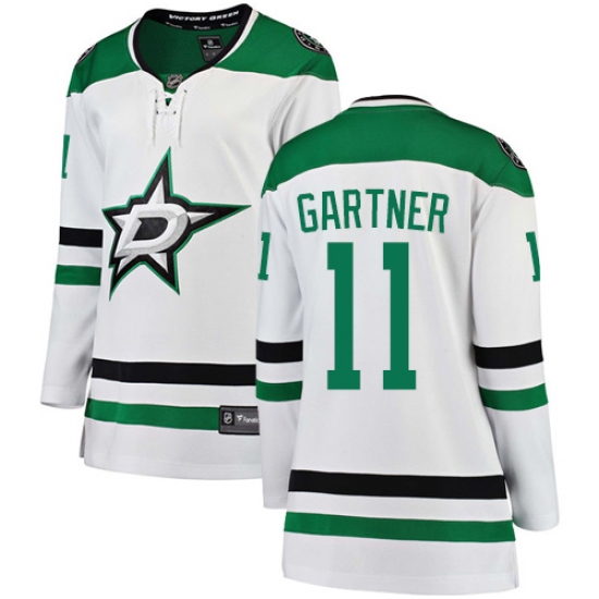 Women's Dallas Stars #11 Mike Gartner Authentic White Away Fanatics Branded Breakaway NHL Jersey - Ujersey