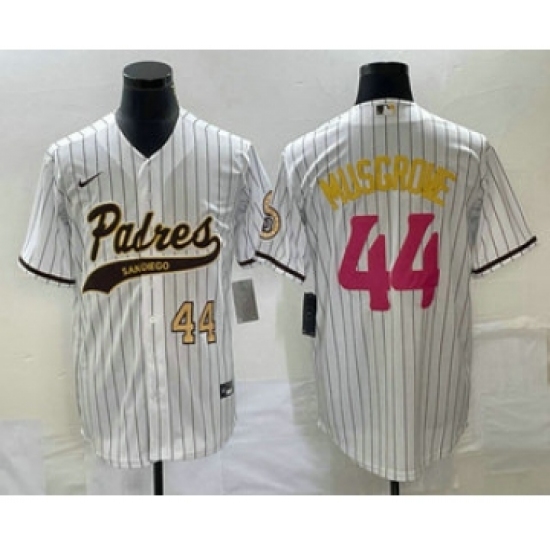 Men's San Diego Padres #44 Joe Musgrove Number White Pinstripe 2023 City Connect Cool Base Stitched Jersey - Ujersey
