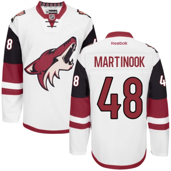 Men's Reebok Arizona Coyotes #48 Jordan Martinook Authentic White Away NHL Jersey - Ujersey