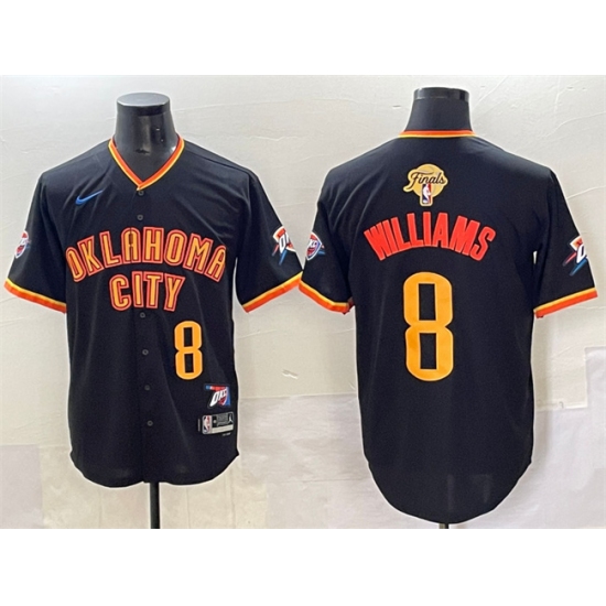 Men's Oklahoma City Thunder #8 Jalen Williams Black 2025 Finals Vapor Stitched Baseball Jersey