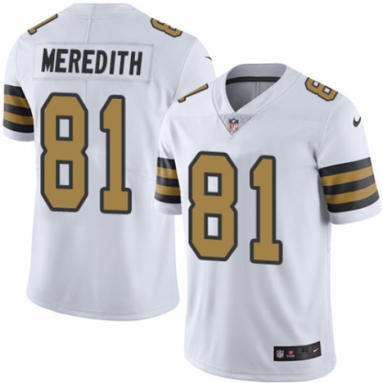 Men's Nike New Orleans Saints #81 Cameron Meredith Limited White Rush Vapor Untouchable NFL Jersey - Ujersey