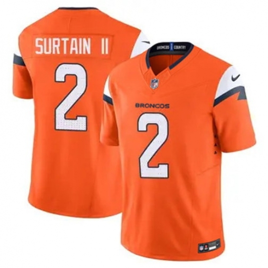 Youth Nike Denver Broncos #2 Patrick Surtain II Stitched Orange Limited Jersey