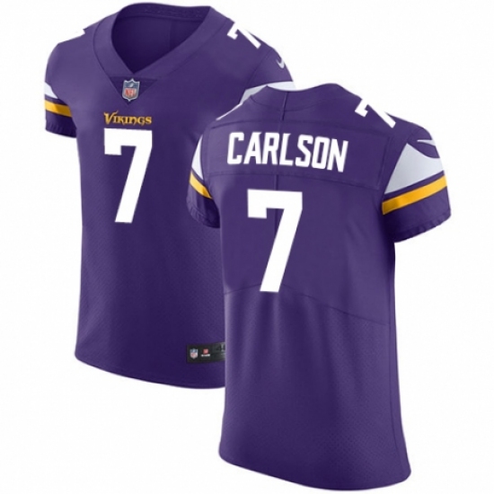 Men's Nike Minnesota Vikings #7 Daniel Carlson Purple Team Color Vapor Untouchable Elite Player NFL Jersey - Ujersey