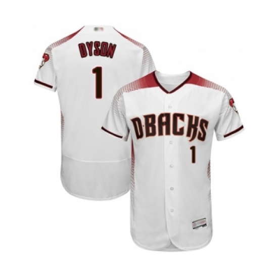 Men's Arizona Diamondbacks #1 Jarrod Dyson White Home Authentic Collection Flex Base Baseball Jersey - Ujersey