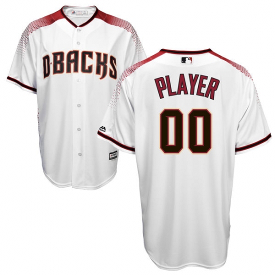 Men's Arizona Diamondbacks Majestic White/Sedona Red Cool Base Custom Jersey