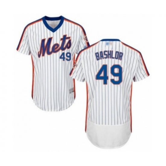 Men's New York Mets #49 Tyler Bashlor White Alternate Flex Base Authentic Collection Baseball Player Jersey - Ujersey