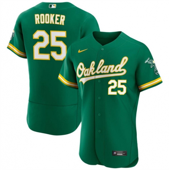 Men's Oakland Athletics #25 Brent Rooker Green Flex Base Stitched Jersey - Ujersey