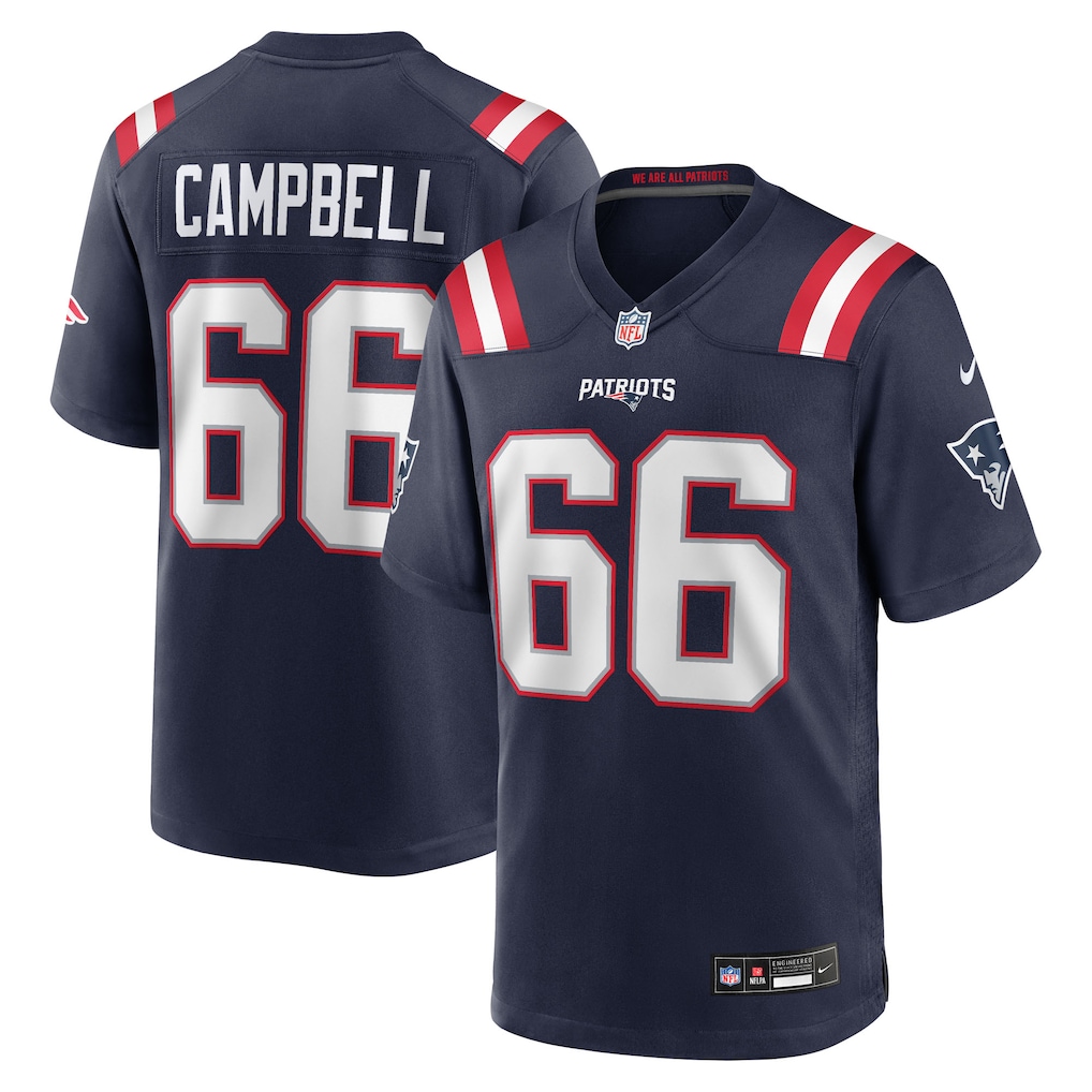 Men's New England Patriots Will Campbell Nike Navy Team Game Jersey - SUjersey01