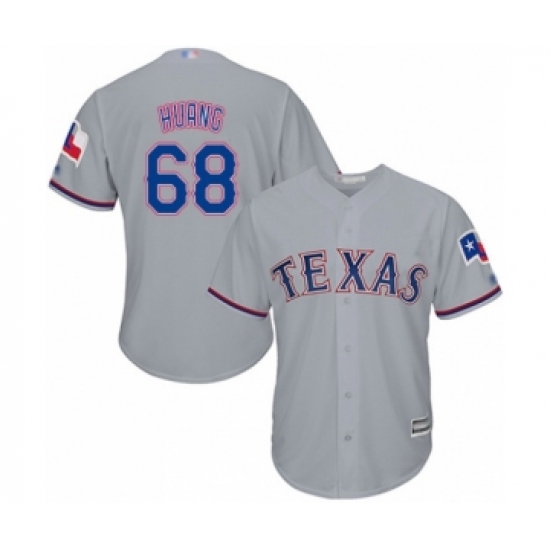 Youth Texas Rangers #68 Wei-Chieh Huang Authentic Grey Road Cool Base Baseball Player Jersey - Ujersey