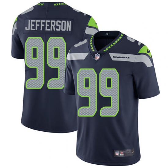 Men's Nike Seattle Seahawks #99 Quinton Jefferson Navy Blue Team Color Vapor Untouchable Limited Player NFL Jersey - Ujersey