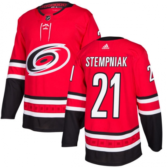 Men's Adidas Carolina Hurricanes #21 Lee Stempniak Premier Red Home NHL Jersey - Ujersey