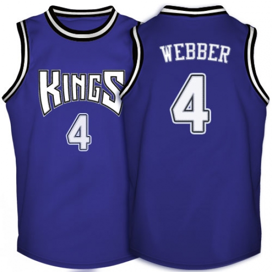 Men's Adidas Sacramento Kings #4 Chris Webber Swingman Purple Throwback NBA Jersey - Ujersey