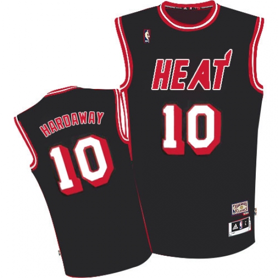 Men's Adidas Miami Heat #10 Tim Hardaway Authentic Black ABA Hardwood Classic NBA Jersey - Ujersey